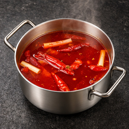 Blazing Flame Broth 52° in a steaming individual hot pot